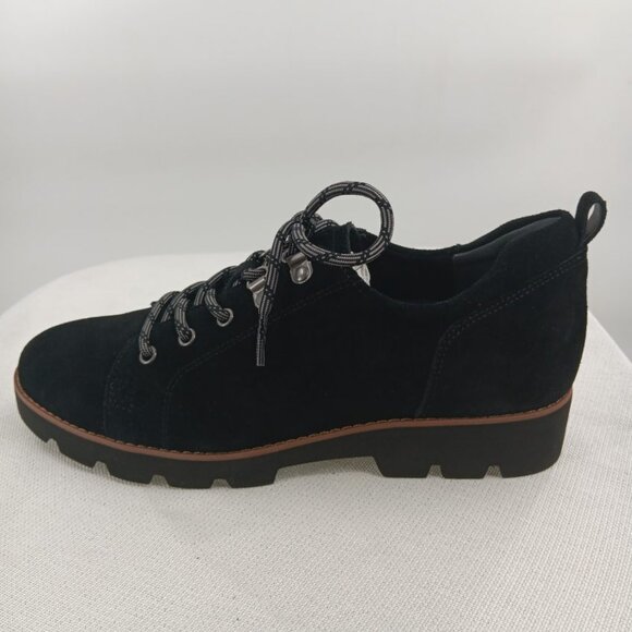 Vionic Suede Lace Up Oxford New Black Shoes 8.5  - 9 NEW in Box - Picture 7 of 8